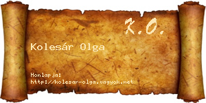 Kolesár Olga névjegykártya